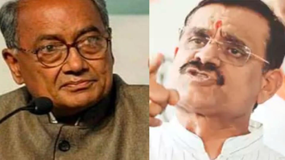 Digvijay on the target of BJP leaders of Madhya Pradesh for contesting the election of Congress President