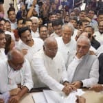 Congress Prez Poll: Mallikarjun Kharge during filing his nomination