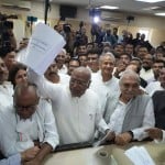 Congress Prez Poll- Mallikarjun Kharge with Digvijay Singh during filing his nomination