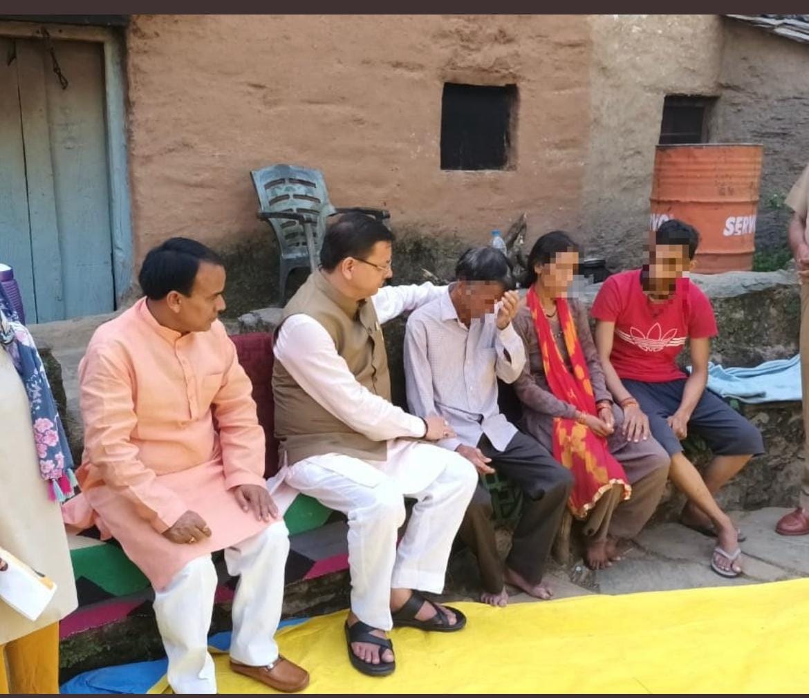 Ankita Murder Case: CM Pushkar Singh Dhami meet Ankita Bhandari family members in pauri