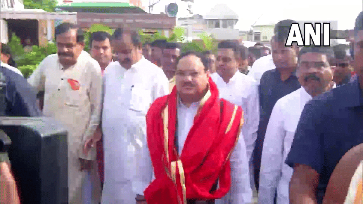 BJP JP Nadda and Union Minister Dharmendra Pradhan visits Shree Jagannatha Temple in Puri
