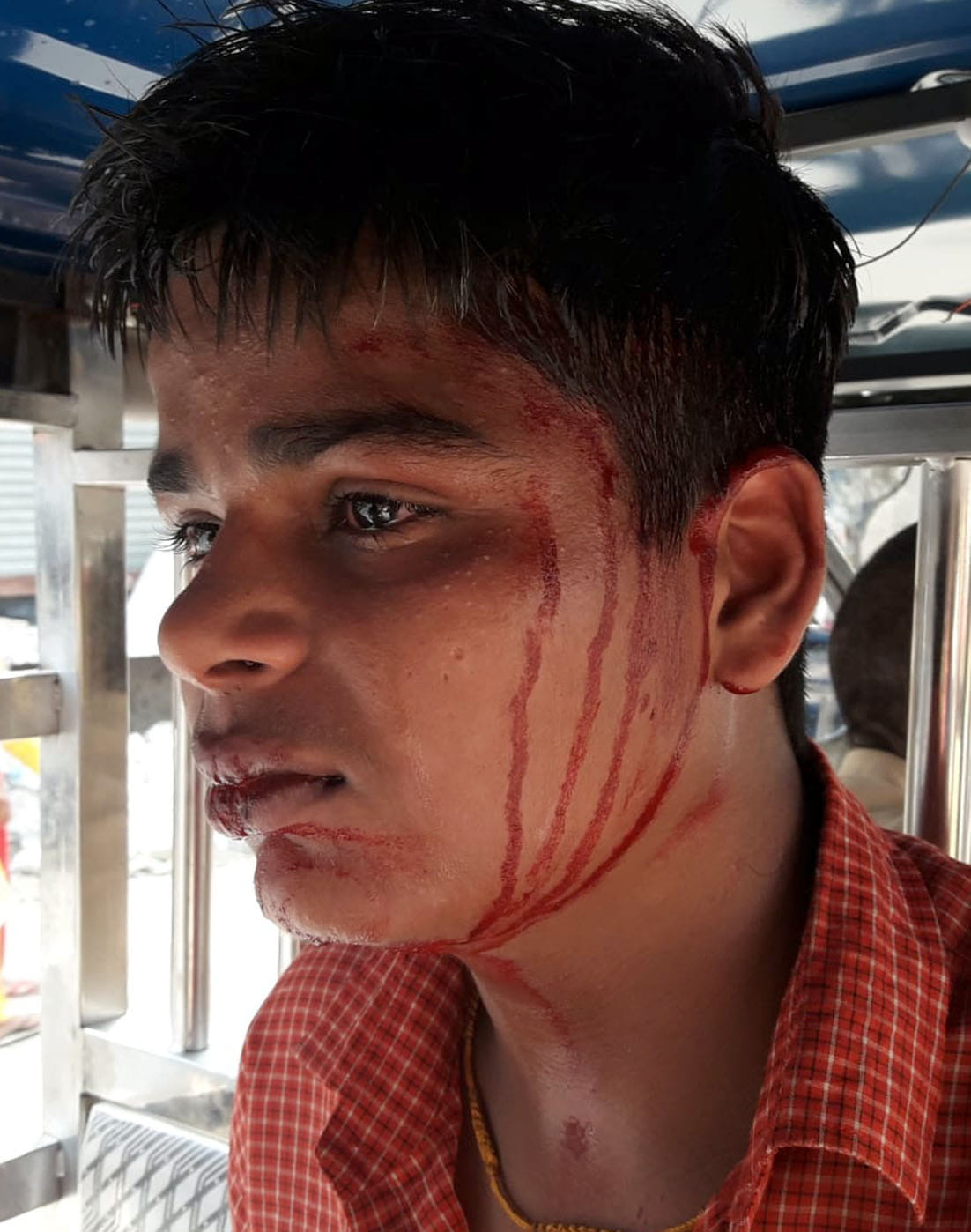 beaten up a student coming home from school