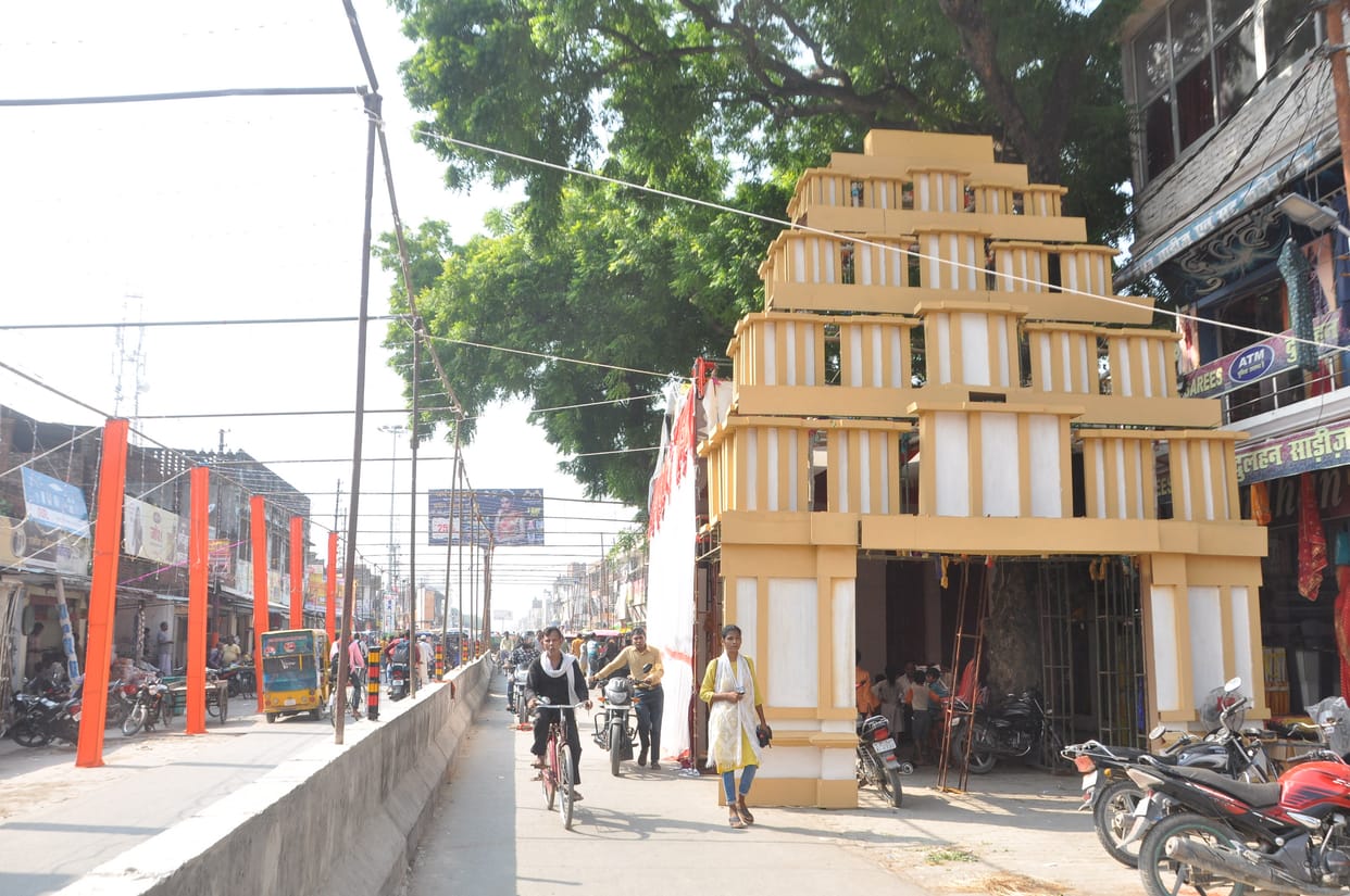Today the idols of the mother will come in the pandal