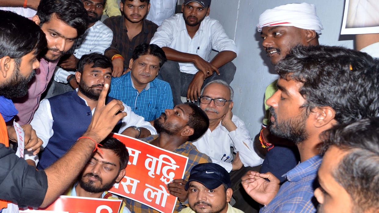 students held two professors hostage for hours in protest against fee hike