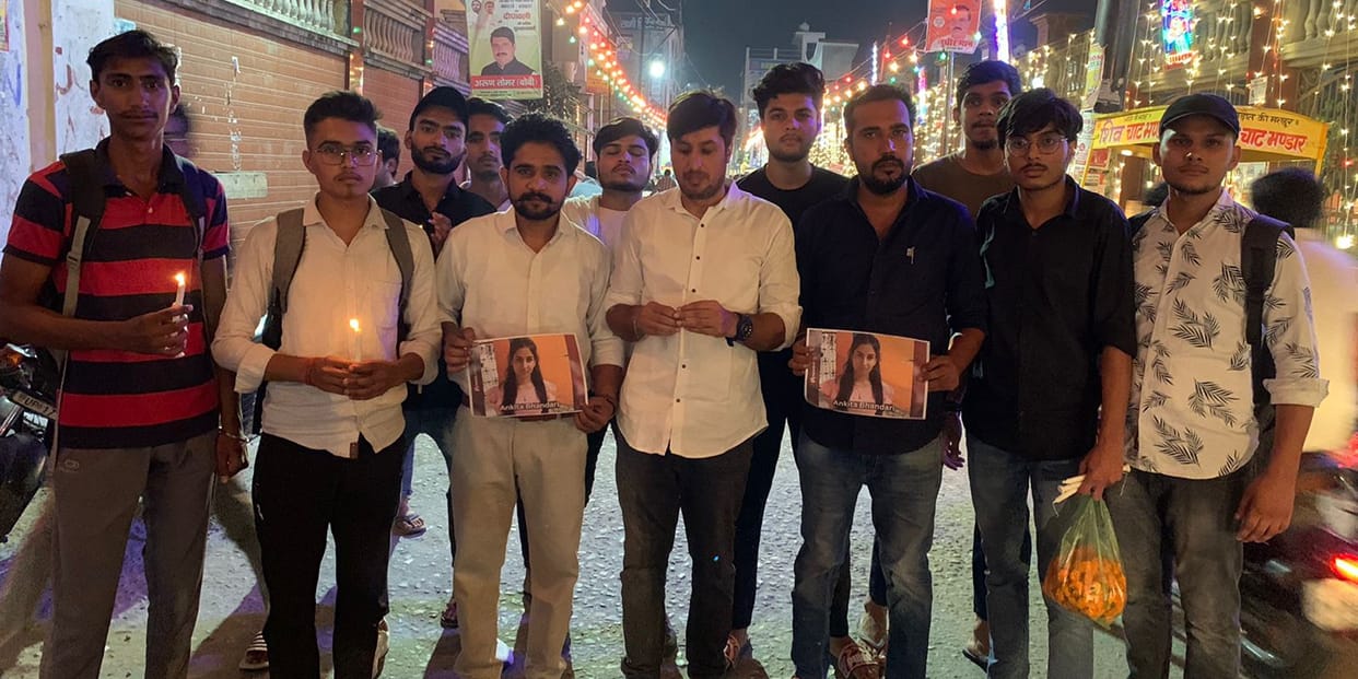 NSUI and Youth Congress workers took out candle march