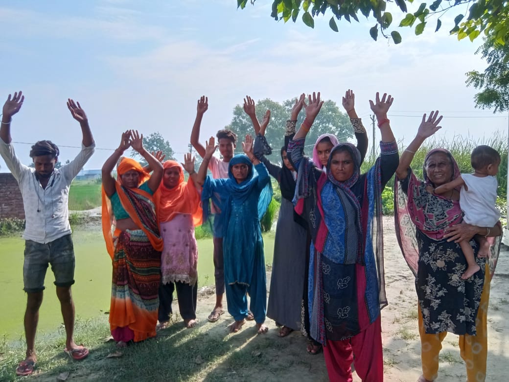 Villagers demonstrated for the demand of drainage