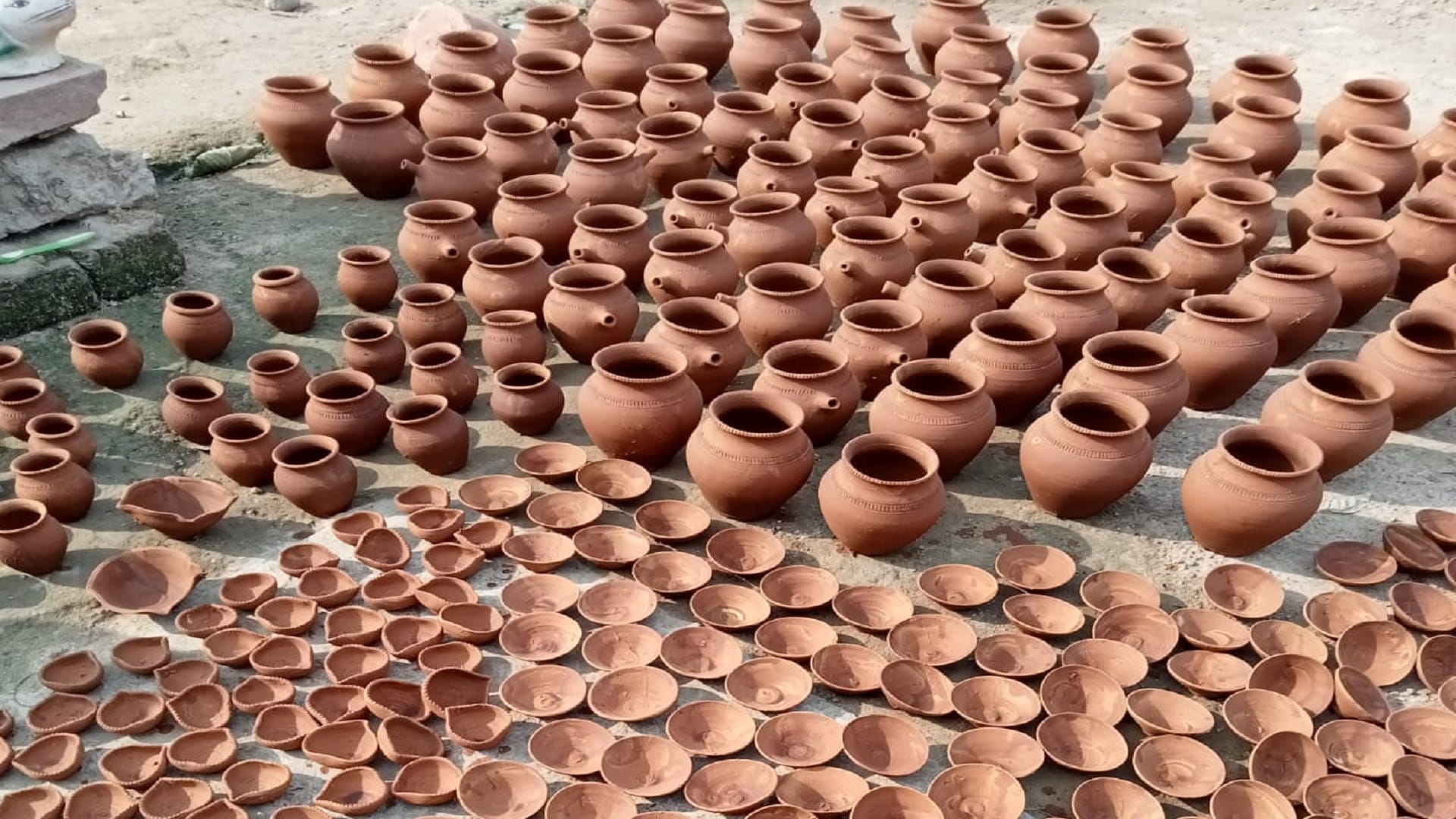 Increased demand for earthen lamps on festivals Demand doubled this year compared to last year