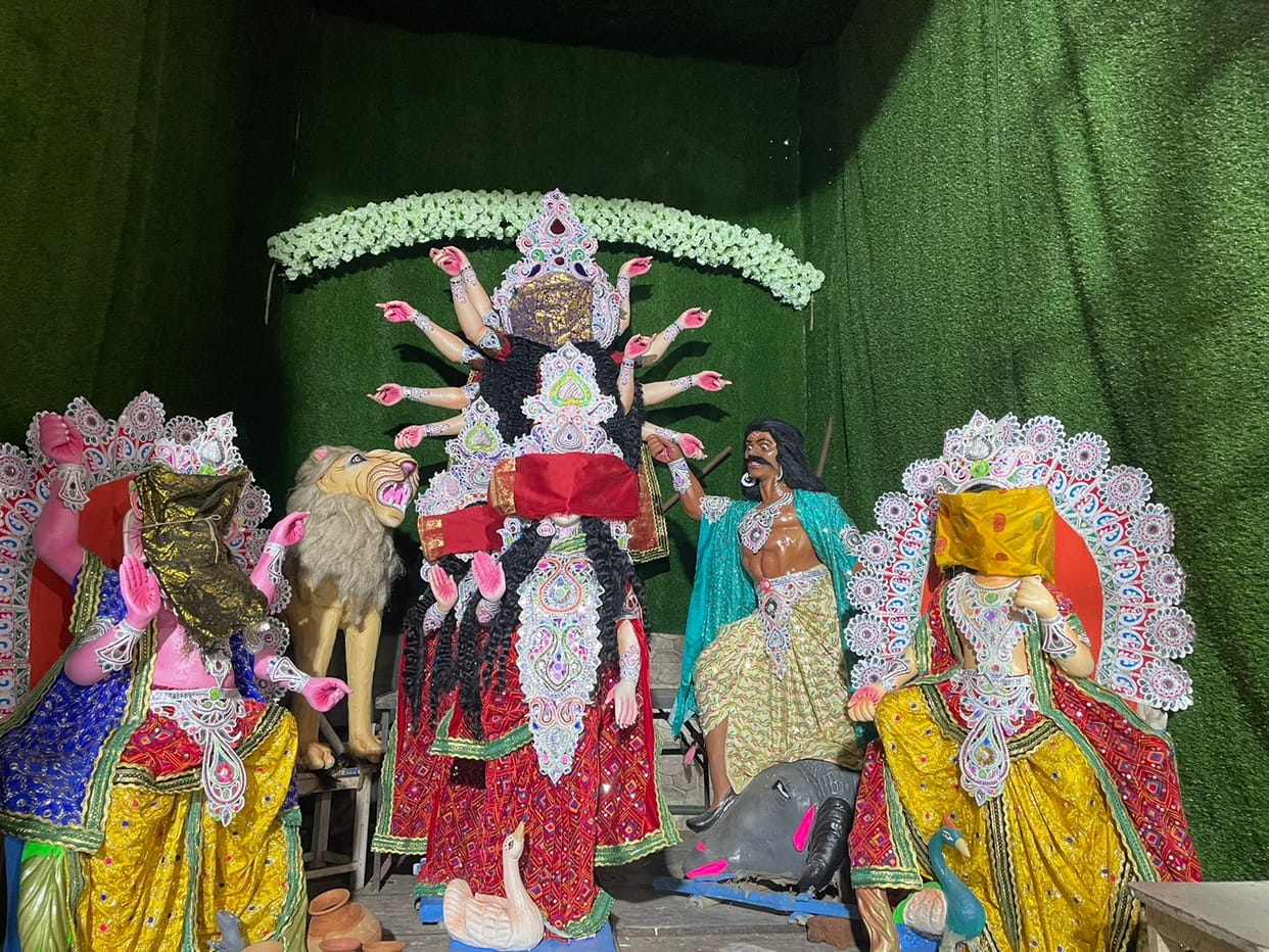 Durga idols installed in 357 Durga pandals in the district