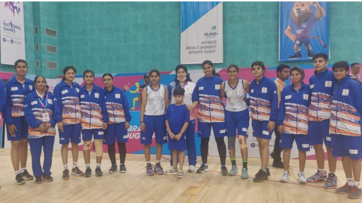 Haryana teams won gold medals in both the categories of netball in National Games