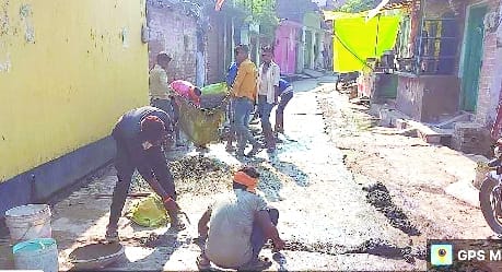 Seeing the neck getting stuck, the repair of roads started