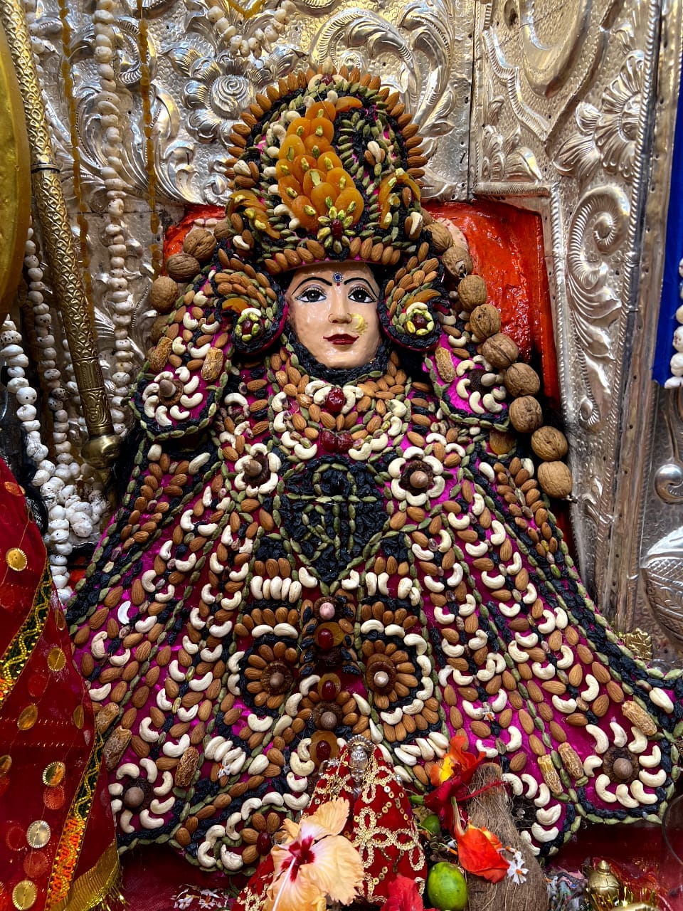 View Photos Mother temple decorated with fruits in Chhindwara