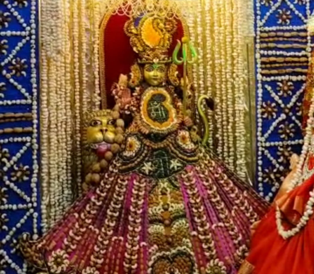 View Photos Mother temple decorated with fruits in Chhindwara