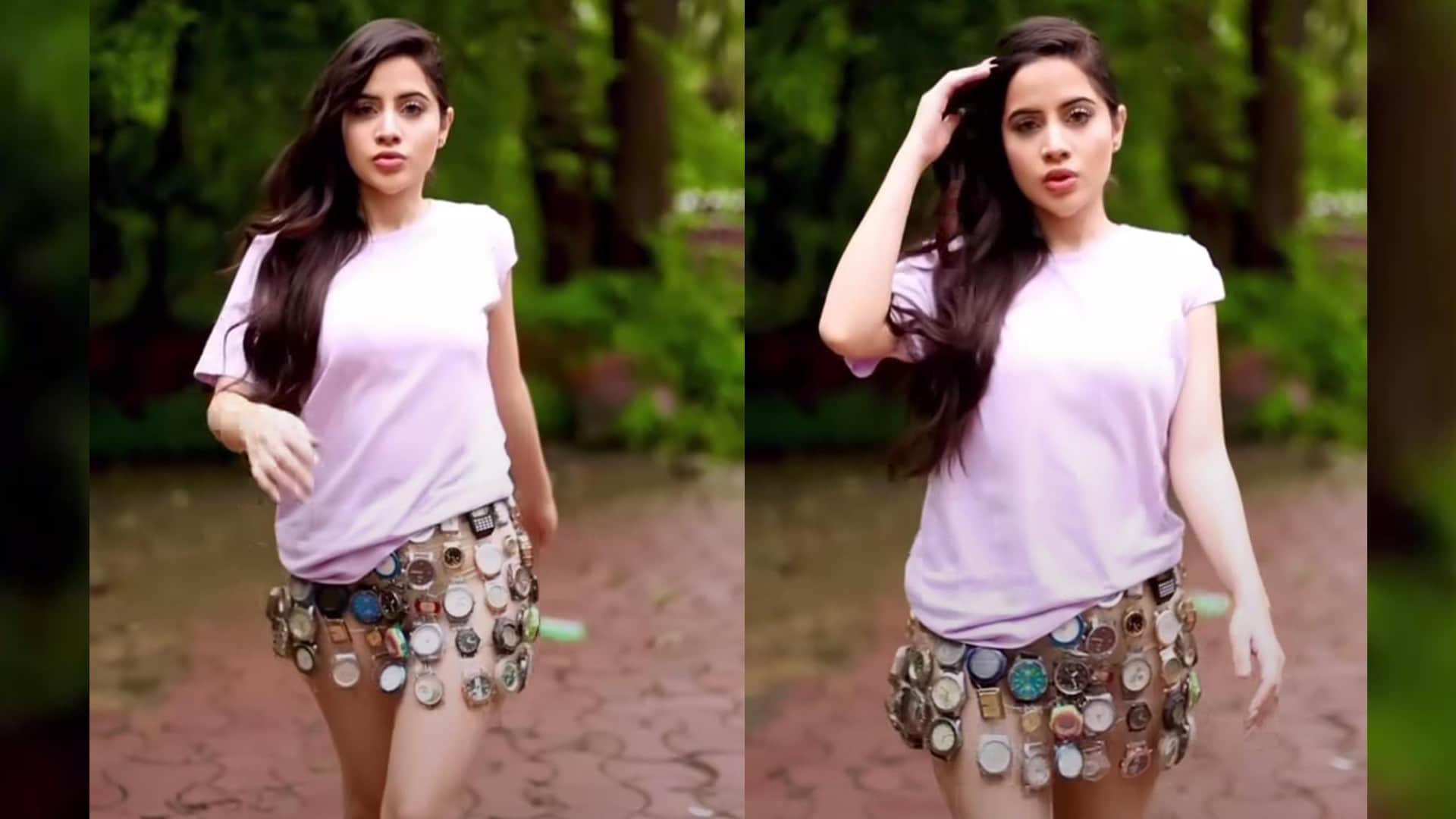 urfi aka uorfi javed latest photoshoot actress covers her body with glass sheet