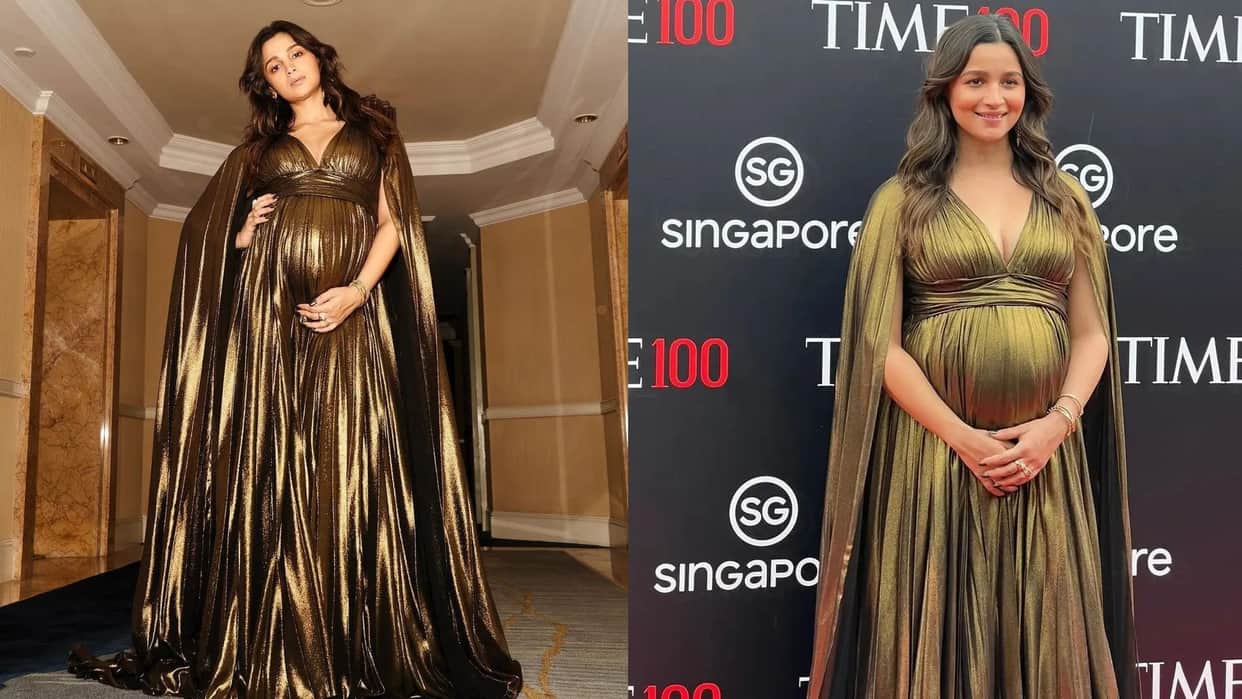 Alia Bhatt pregnancy glam stunned at the awards event Actress flaunting baby bump see pictures