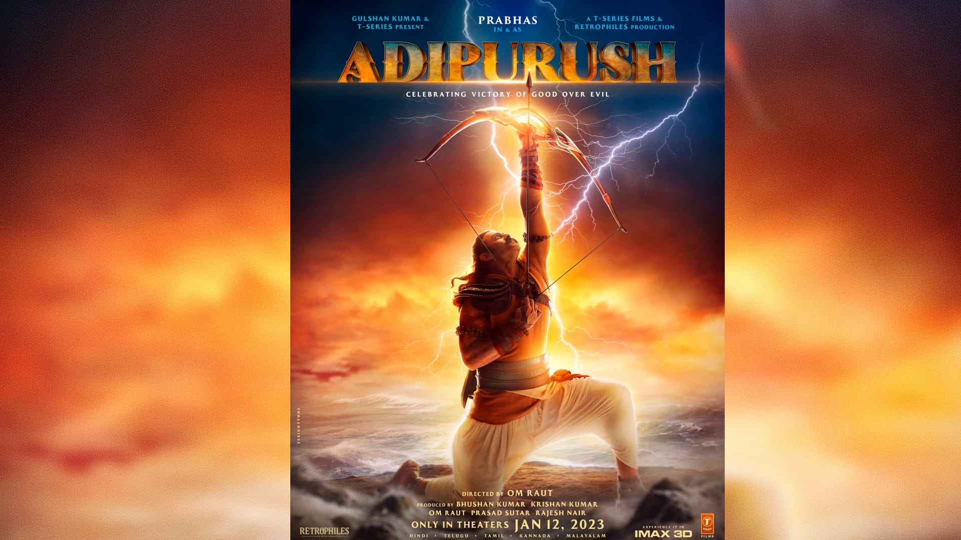 adipurush new poster release on prabhas birthday kriti sanon and saif ali khan starrer film