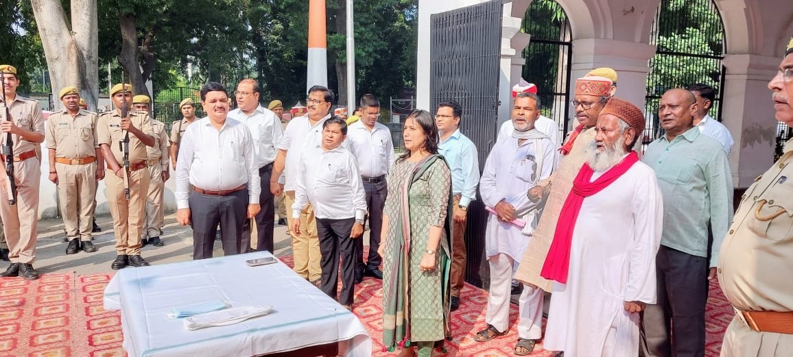 Prabhat pheri on Gandhi Jayanti, flag hoisting took place