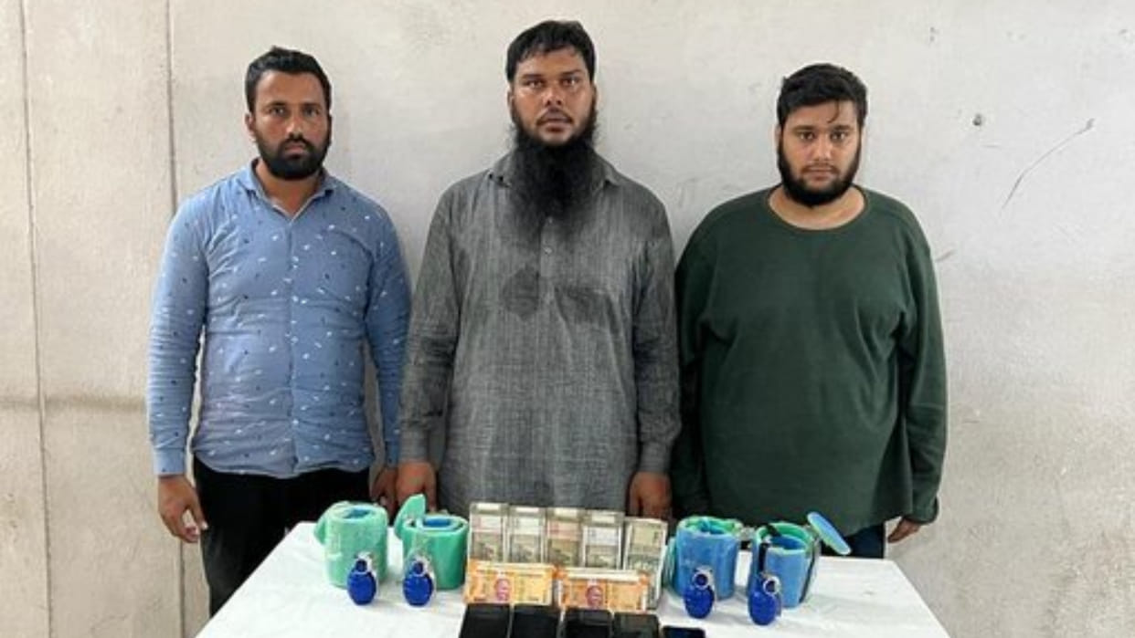 hyderabad Police arrested three people for conspiring to hurl grenades at public gatherings