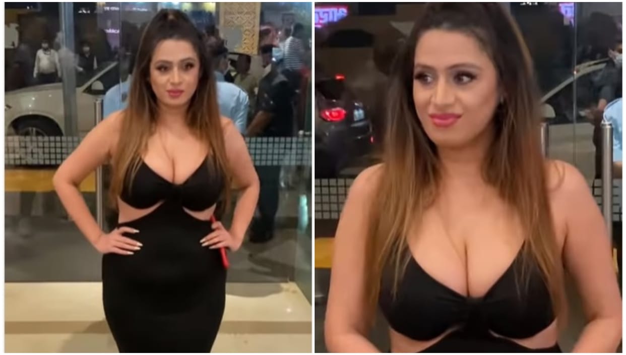 Mastram fame kenisha awasthi flaunts her bold look in black dress, video goes viral on social media