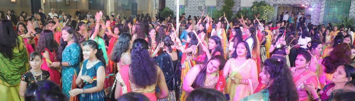 Women danced fiercely in Dandiya festival