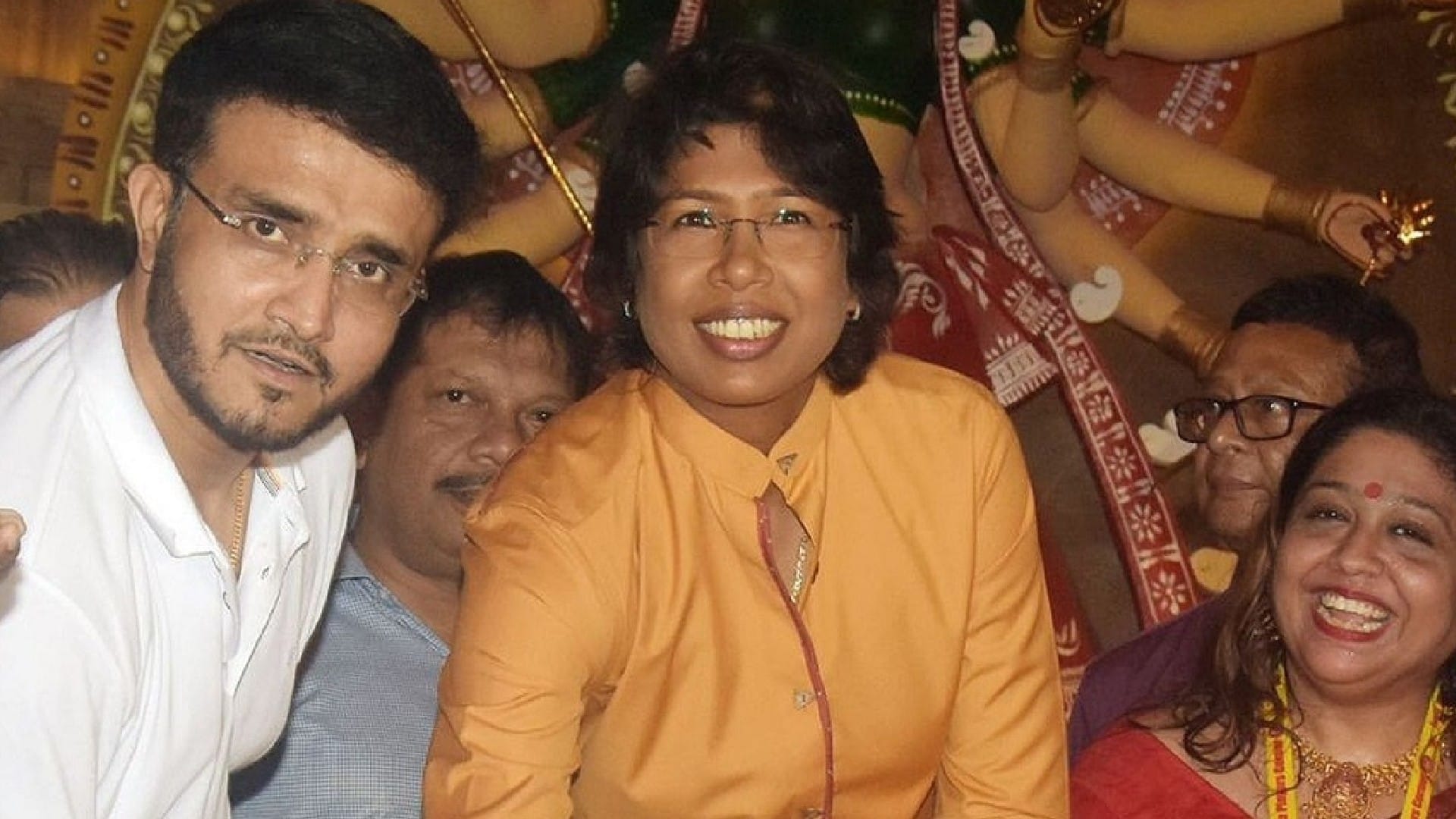 Kolkata Knight Riders Durga Puja Venkatesh Iyer Sourav Ganguly and Jhulan Goswami Celebrated Navratri 2022