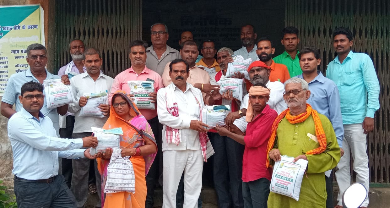 mini kit of mustard given to farmers