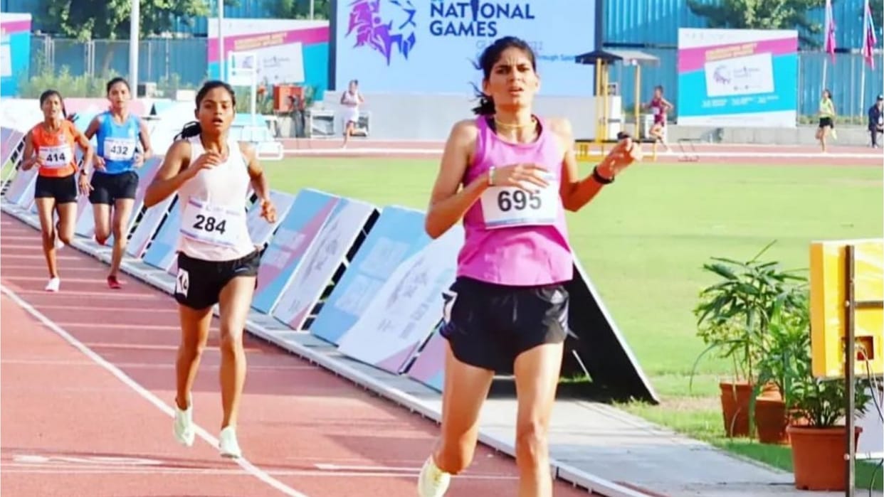 seema wins silver medal in 5 thousand meter race in National Games 2022