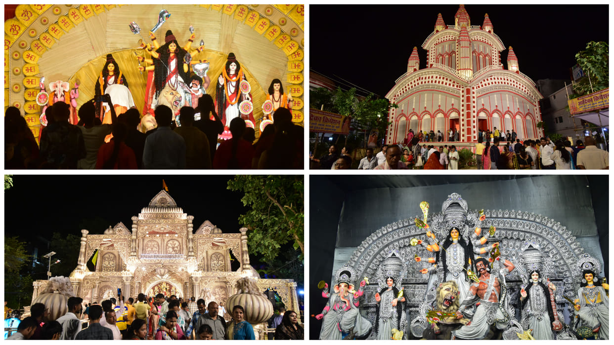 Navratri 2022 Panoramic statues of Maa Durga enshrined in the pandals,