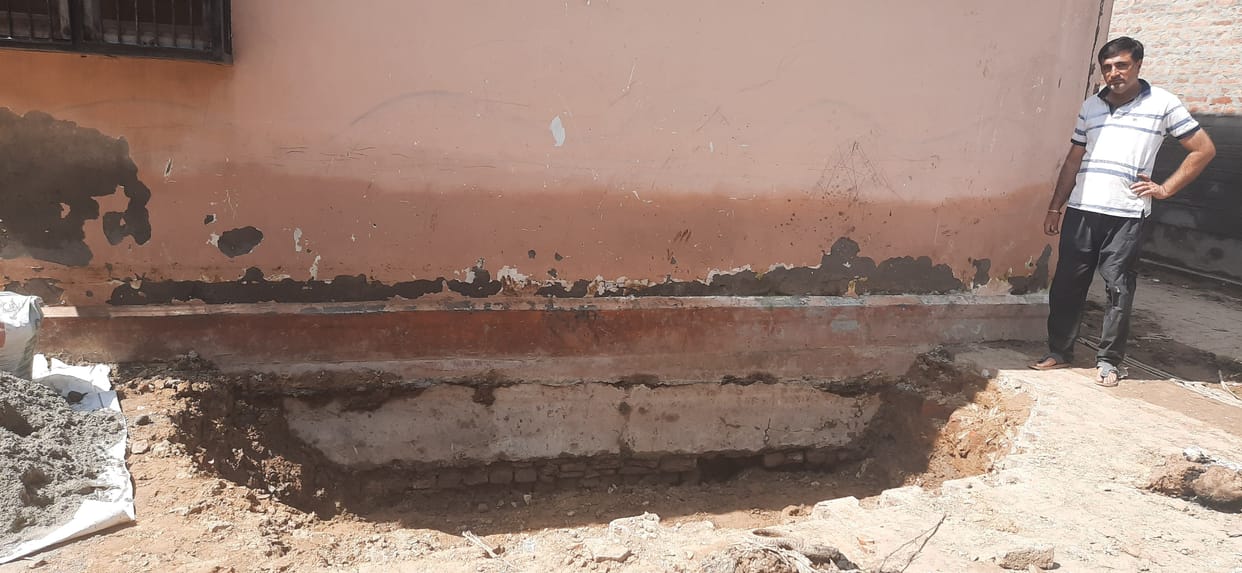 Cracks in walls seen as waterlogging removed