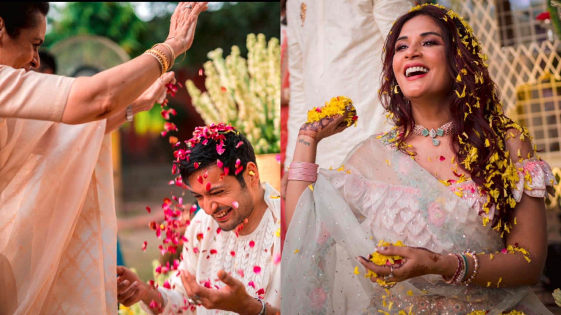richa chadha and ali fazal wedding couple share their mehendi and sangeet pictures see here