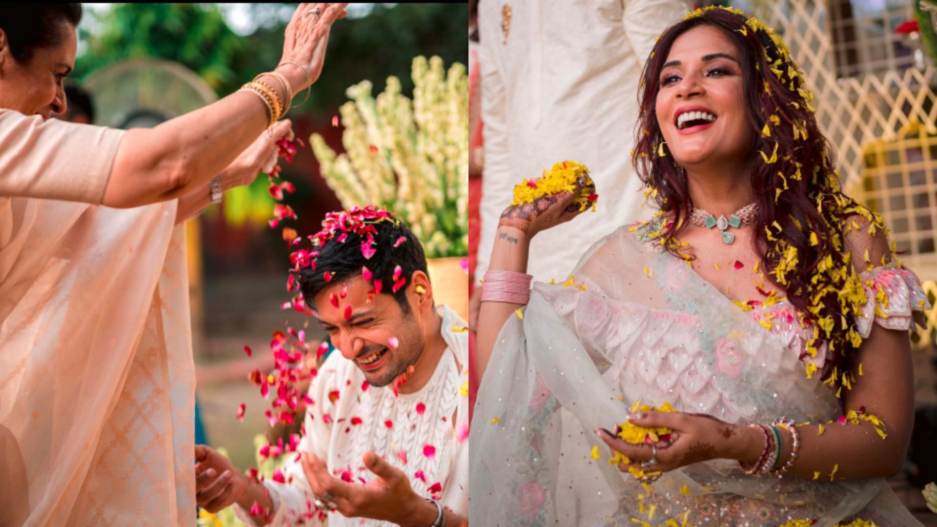 richa chadha and ali fazal wedding couple share their mehendi and sangeet pictures see here