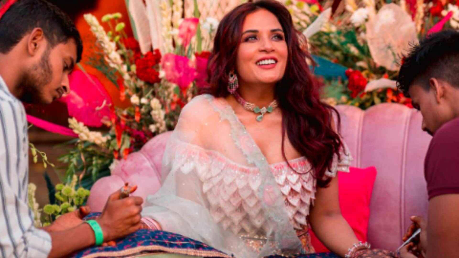 richa chadha and ali fazal wedding couple share their mehendi and sangeet pictures see here