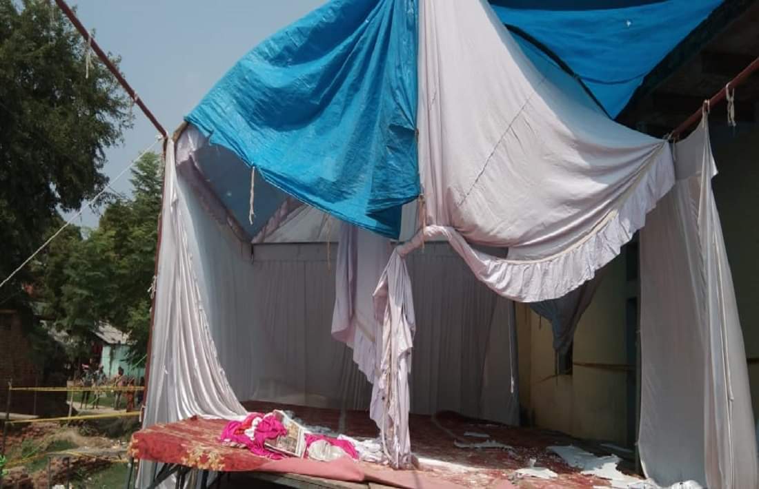 Durga Puja pandal fire in Bhadohi Ground report only idol of Maa Durga remained