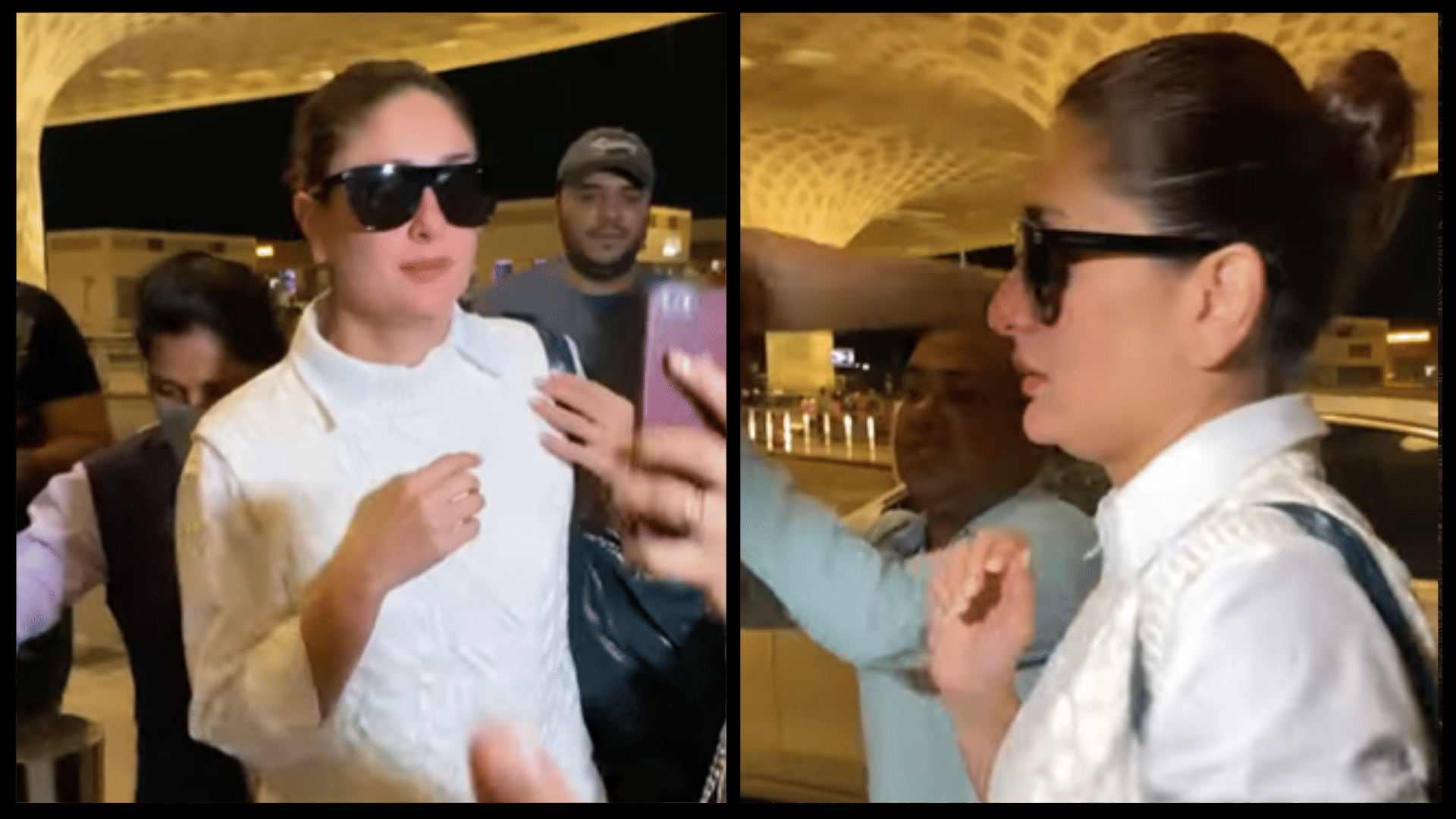 Viral Video of Fans mob Kareena Kapoor Khan for selfies at the airport Actress got Scared