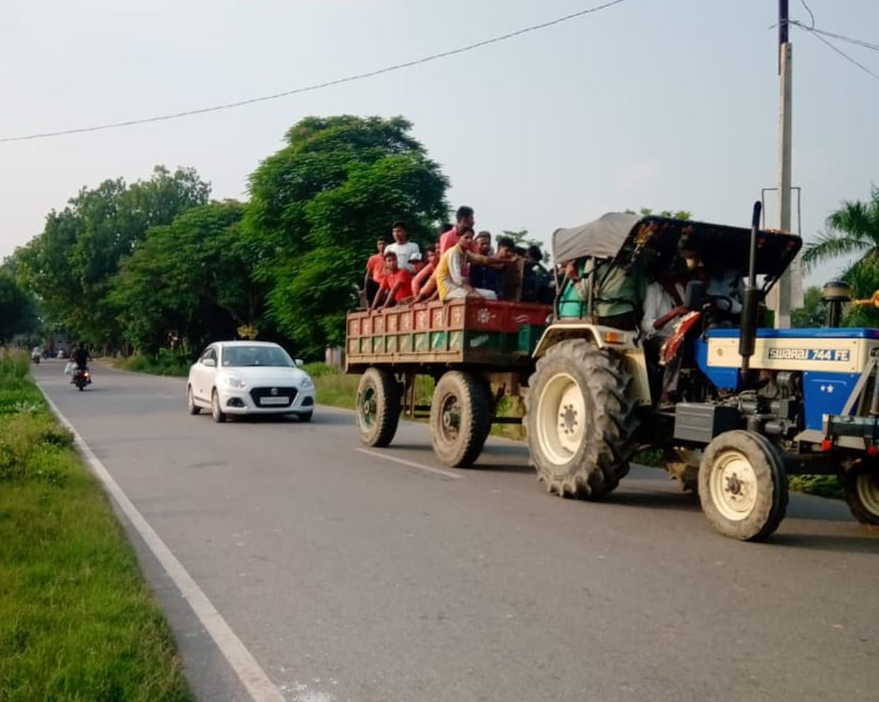 Tractors runs on road, registered for farming work