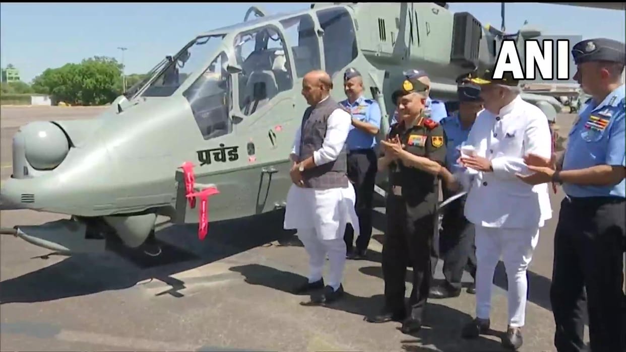 Defence Minister Rajnath Singh attends LCH helicopters induction ceremony in Jodhpur