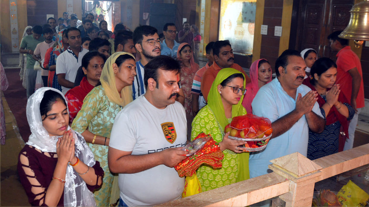 Girls worship in homes on Durga Ashtami, influx of devotees in temples