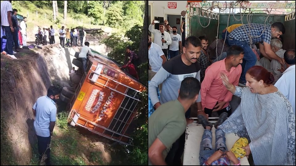 Udhampur Accident Bus overturns at mansar morh one dead many injured