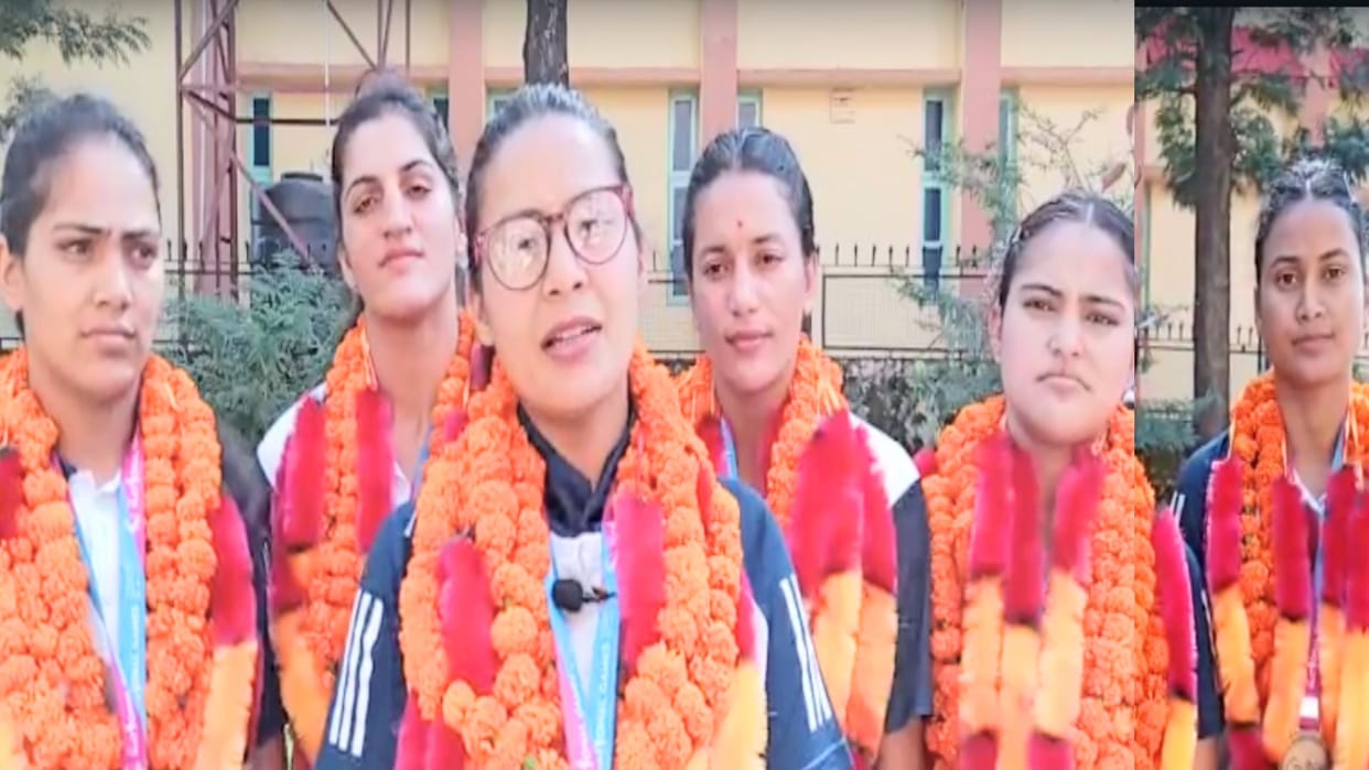 Himachal's women's kabaddi team, which won gold in the National Games, received a warm welcome in Dharamsala