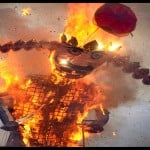 पटना के गांधी मैदान में दशहरा समारोह के दौरान जलाया गया रावण का पुतला।