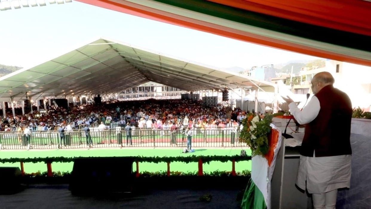 Home Minister hints at election conch shell in Jammu and Kashmir
