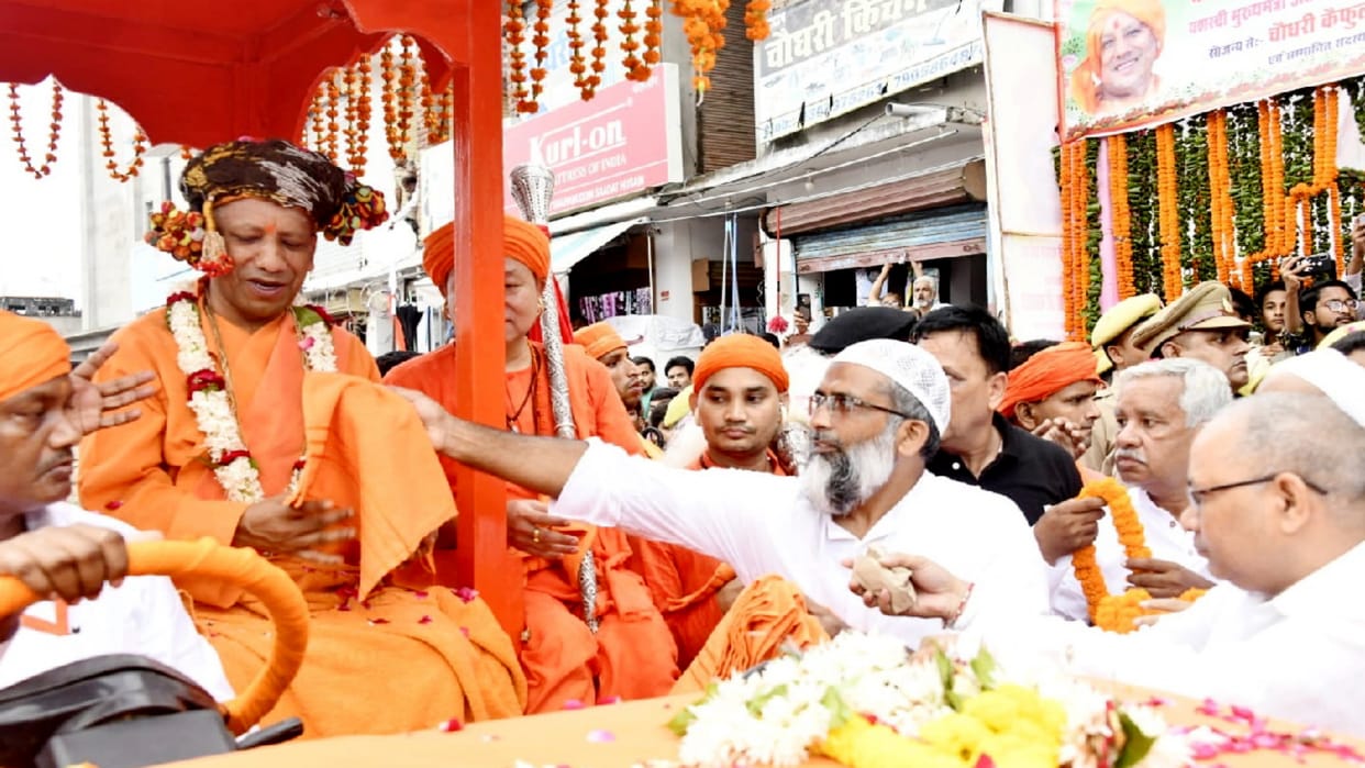 Victory procession of Gorakshpeethadhishwar in gorakhpur
