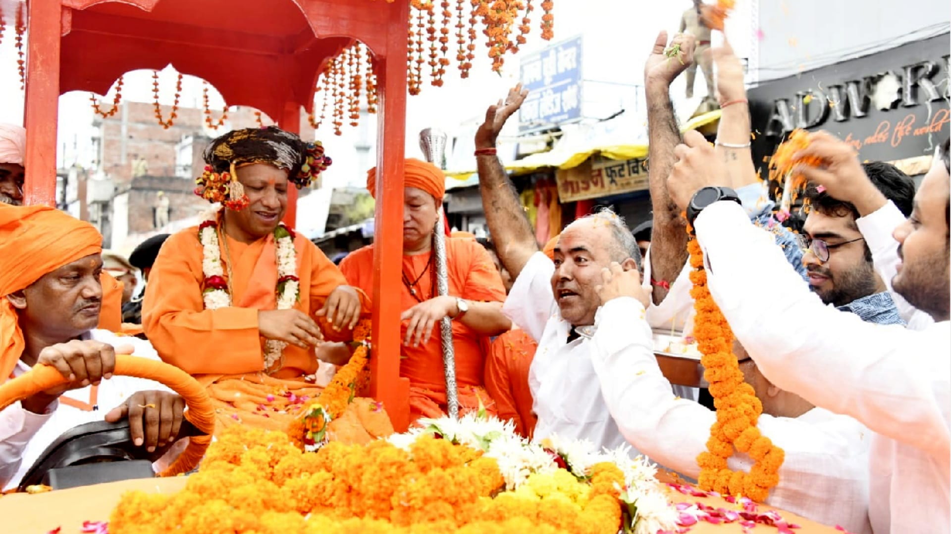 Victory procession of Gorakshpeethadhishwar in gorakhpur