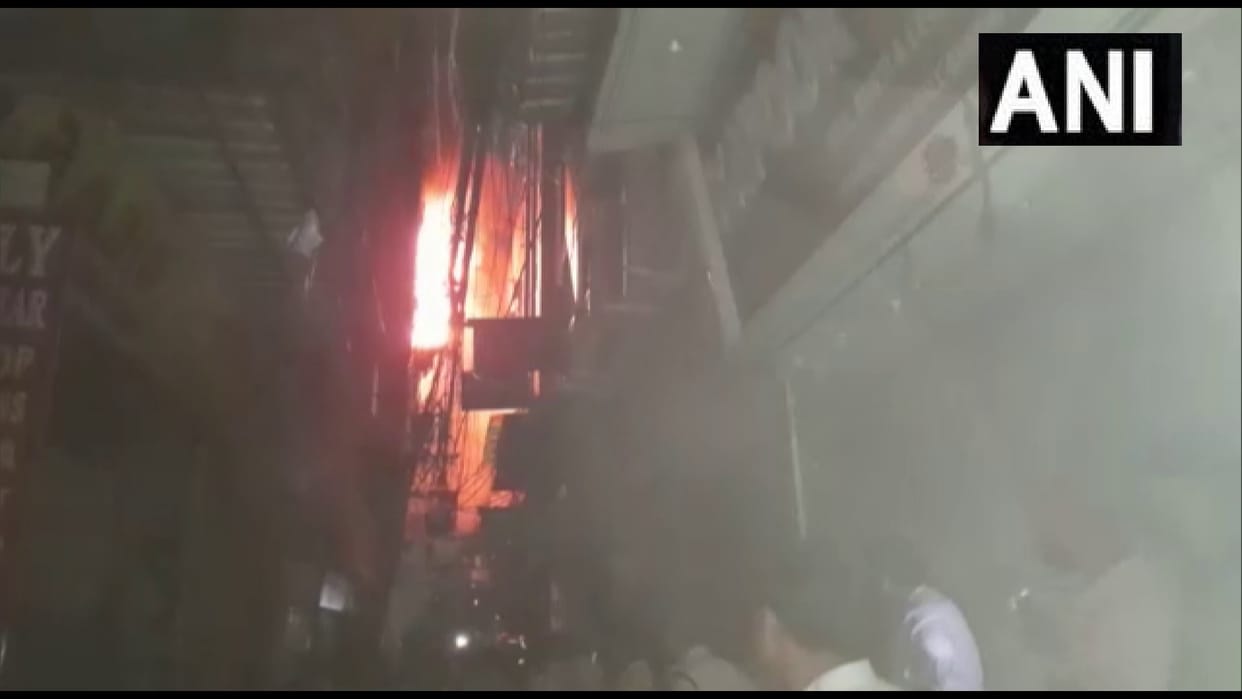 Gandhi Nagar Textile Market fire: burnt body of youth found on second floor of building