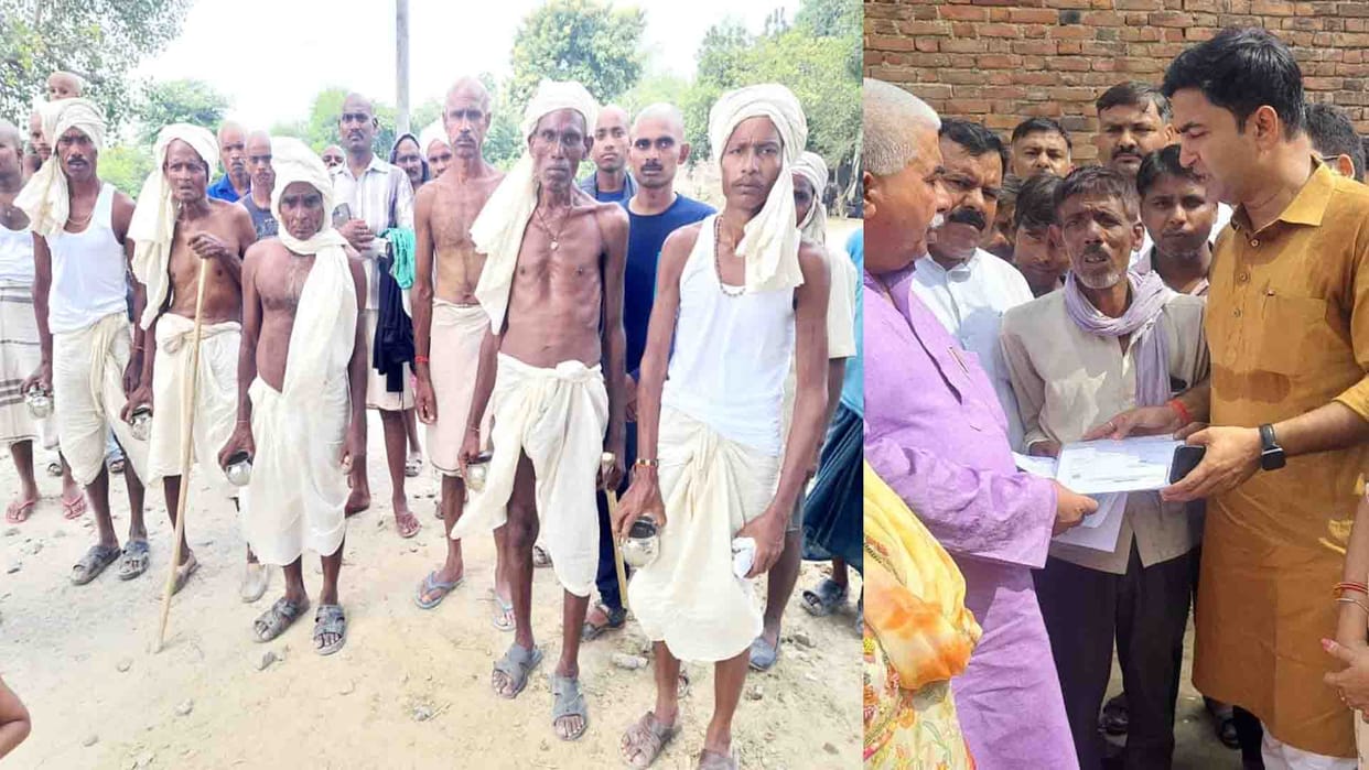Kanpur Ghatampur Accident: relatives of dead shaved their heads together
