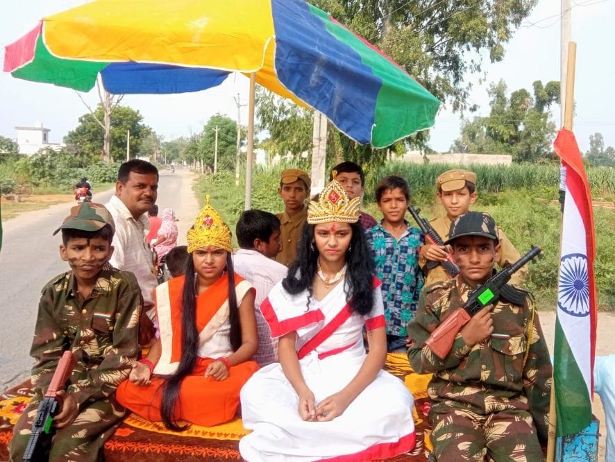 Procession taken out with attractive floats