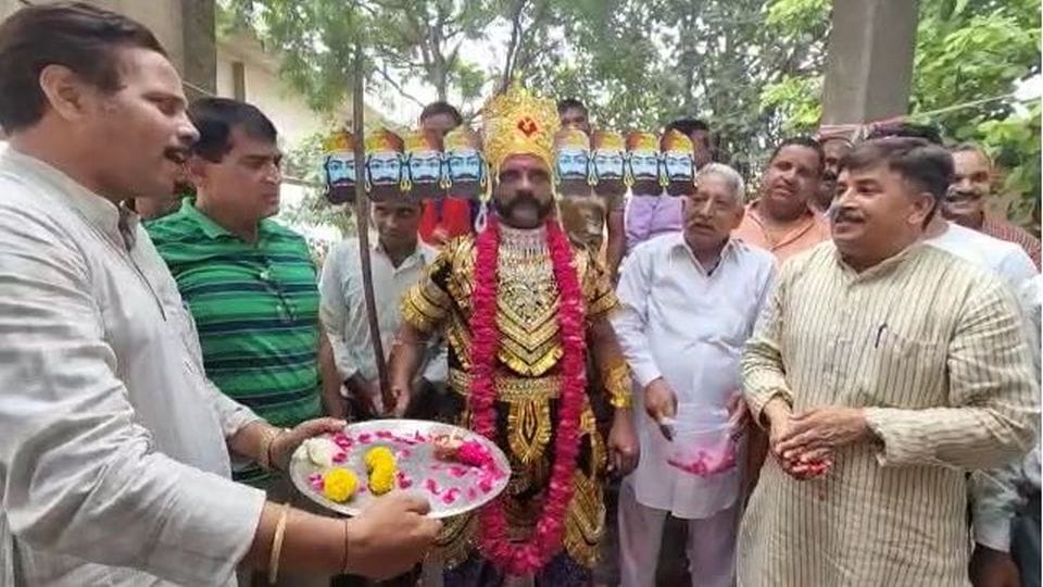 Saraswat society people worshiped Ravana in Agra and Mathura on Vijayadashami