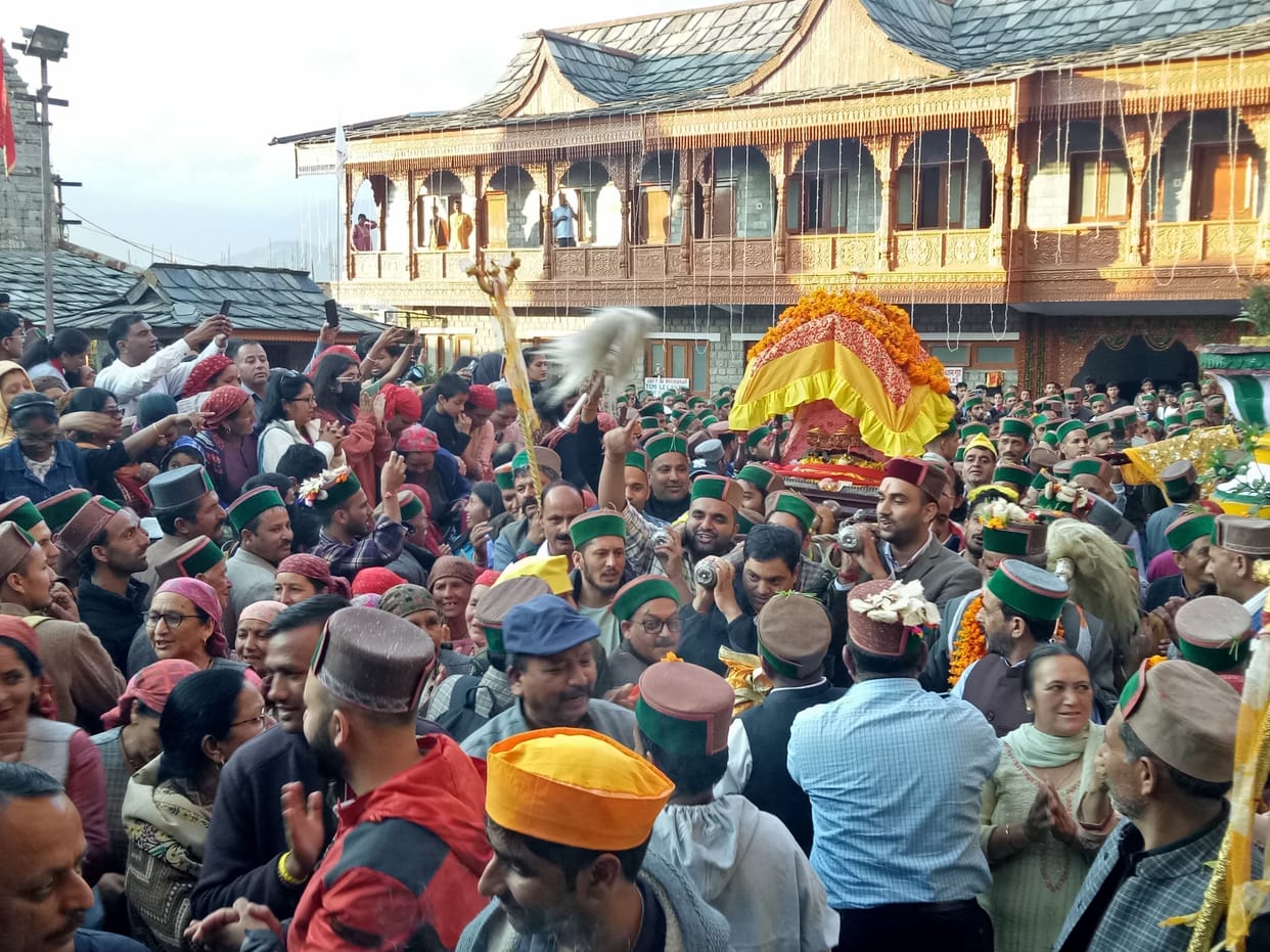 Dussehra fair begins with Raghunath's Rath Yatra in Sarahan, 24 deities attended