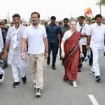 Rahul Gandhi and Sonia Gandhi during Bharat Jodo Yatra