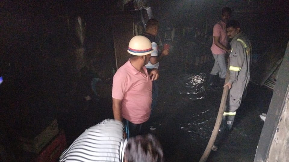 fire in cooler factory at Etmadpur Agra