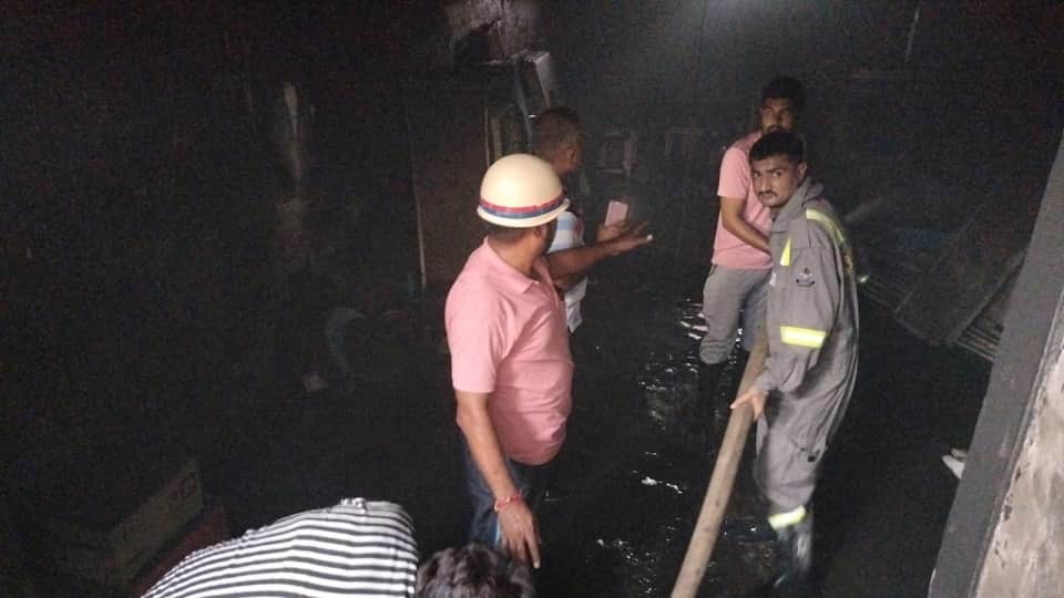 fire in cooler factory at Etmadpur Agra
